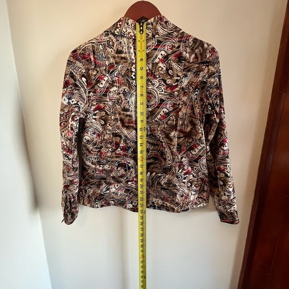 Additions by CHICO’s Cotton Paisley Blazer Lightweight Jacket Sz 0 USA XS (4/6) - Picture 5 of 12